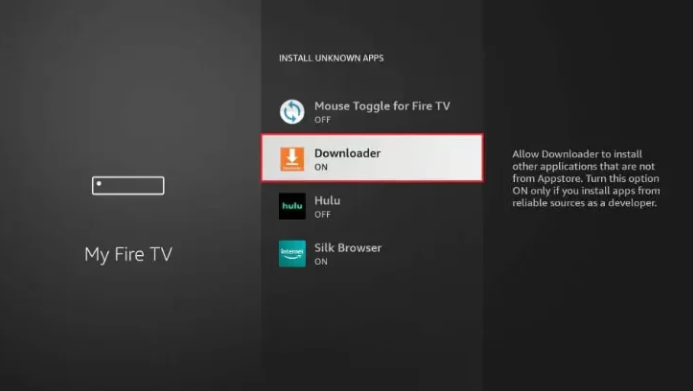 Turn ON downloader to install Smart IPTV on Firestick 