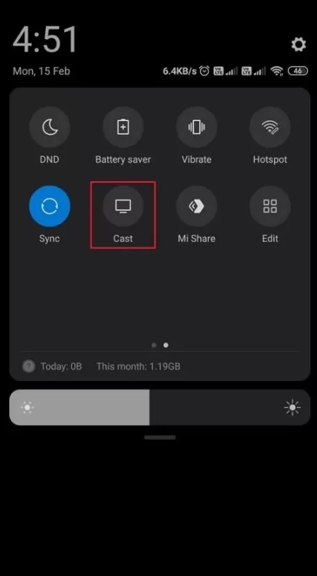 Tap the Cast icon