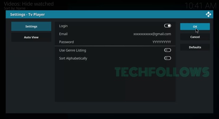 TV Player Kodi Addon