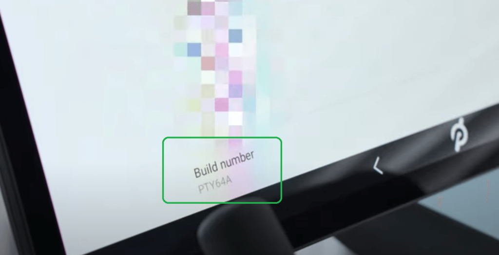 Click the Build number