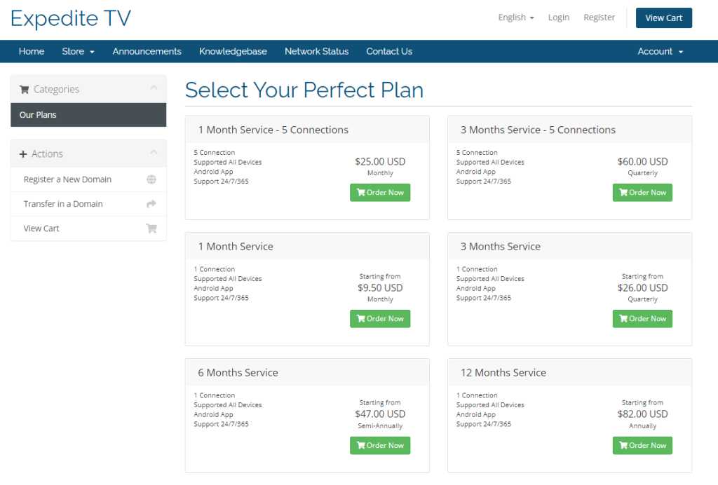 Choose a Expedite TV Plan