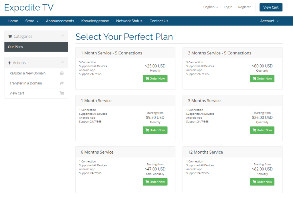 Choose a Expedite TV Plan 