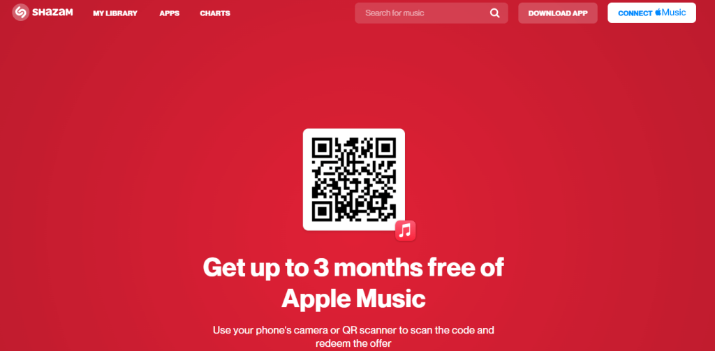 Claim Apple Music free trial using Shazam