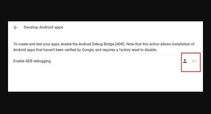 Tap Enable ADB debugging