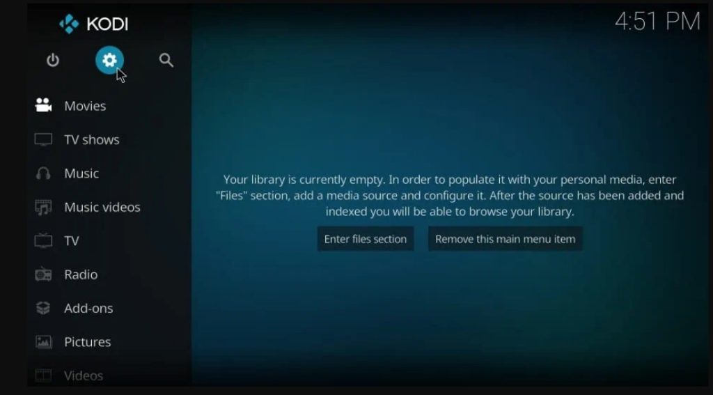 Kodi home page