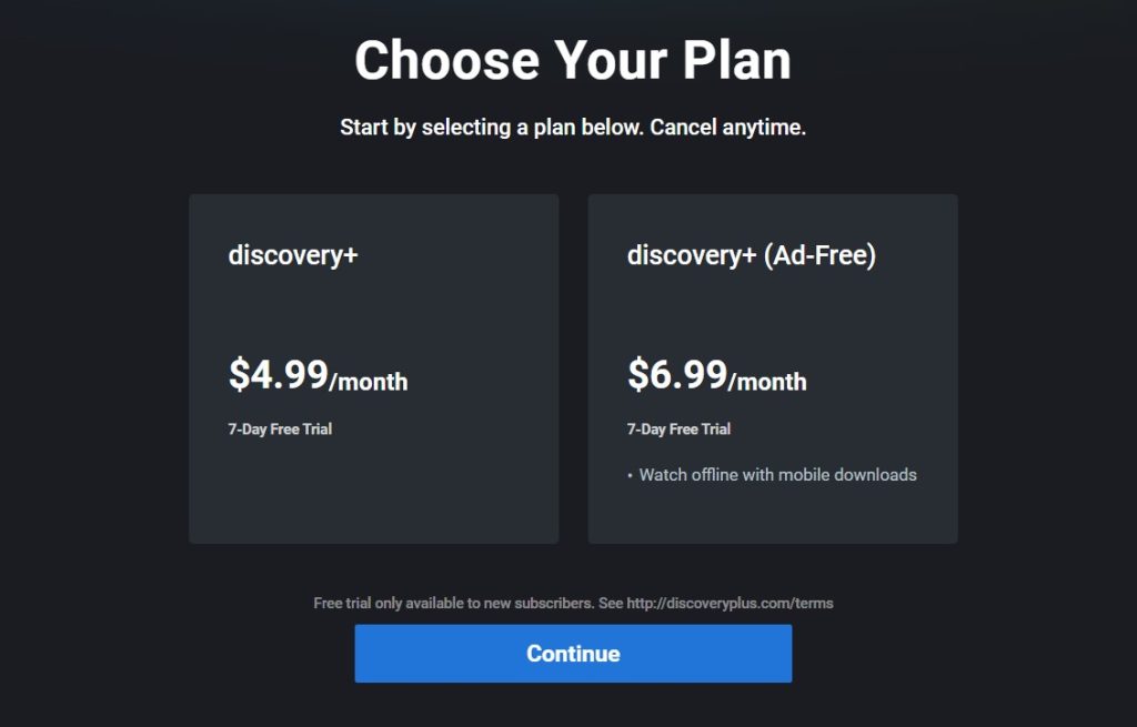 Discovery plus plans