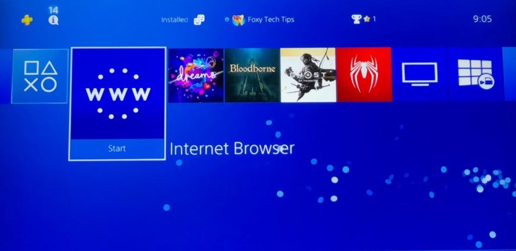 Open Browser on PS4