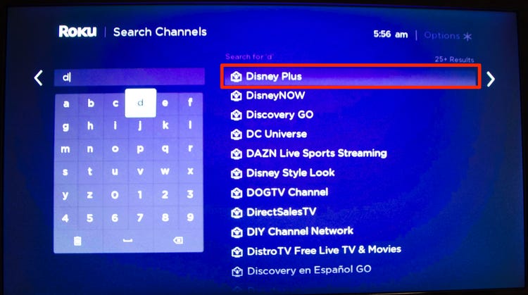 Select the Disney Plus app