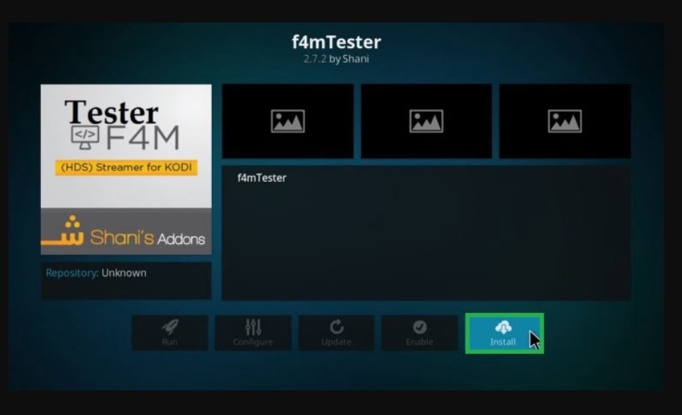 Installing F4M Tester Addon