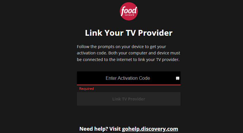 Activate Food Network on Roku