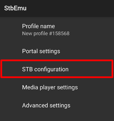 Click on STB Configuration