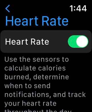 Toggle off the Heart Rate