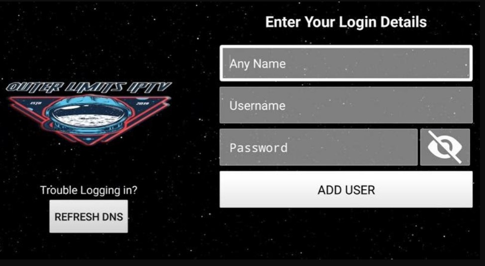Outer Limits IPTV login