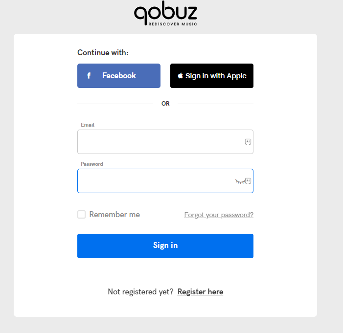 Create a Qobuz account 