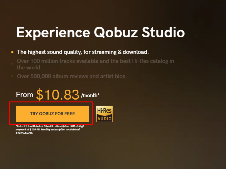 Click Try Qobuz for Free