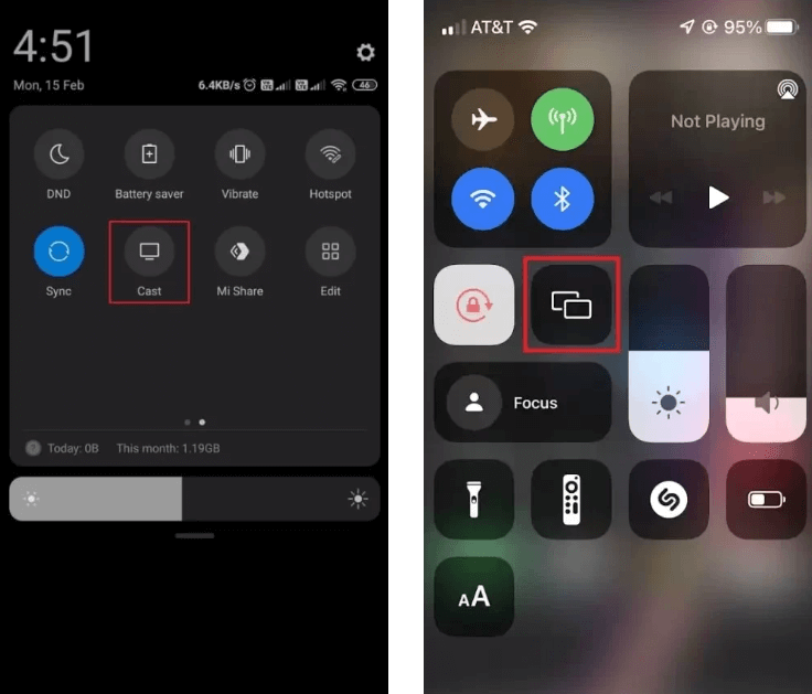 Hit the Cast icon or screen mirror icon on your Smartphone.
