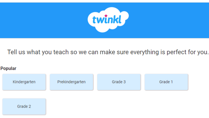 Choose the grade and get the Twinkl free trial
