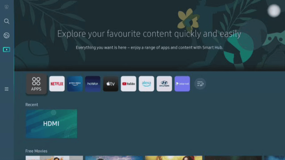 click on the Apps section on Samsung Smart TV