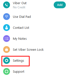 Viber Dark Mode-Choose the Settings option