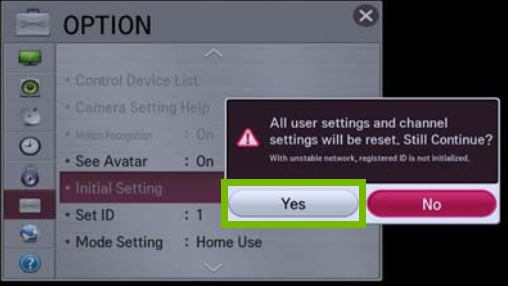 Reset LG NetCast to Factory Defaults