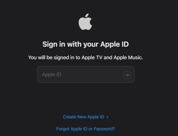 Log in with your Apple ID