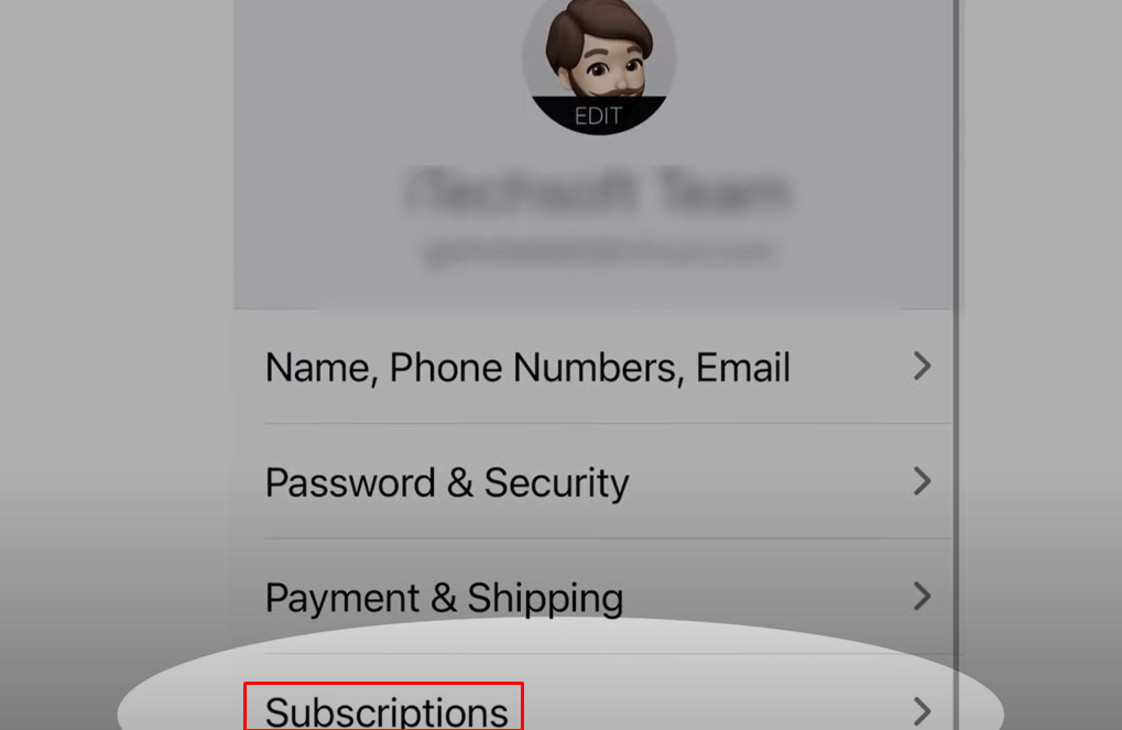 Click on Subscriptions 