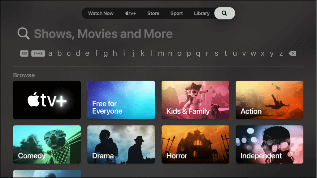 Search for Fox Sports on Apple TV