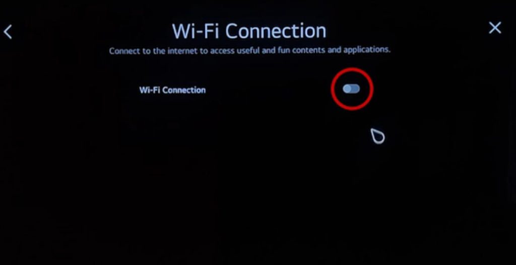 Turn on WiFi connection