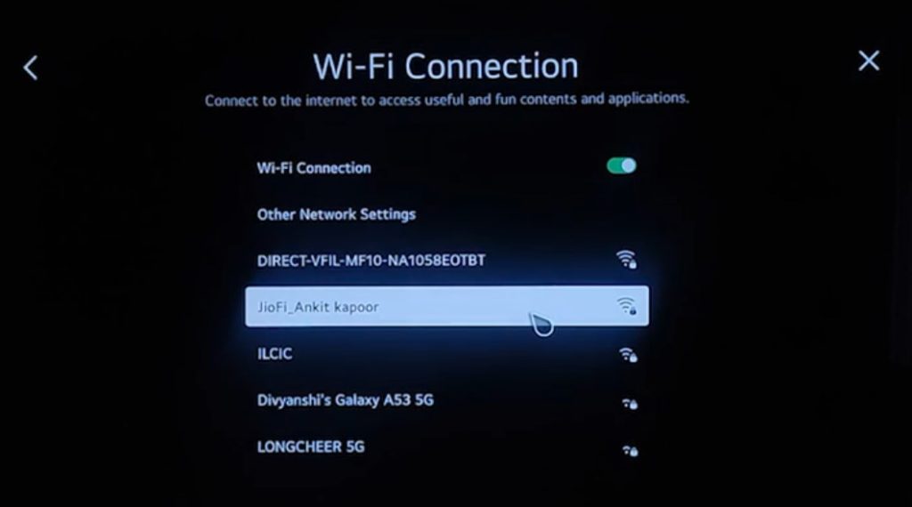 Connect LG TV to WiFi