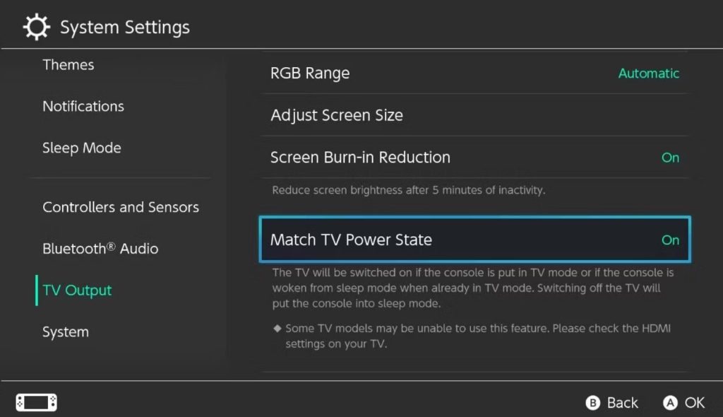 Select Match TV Power State