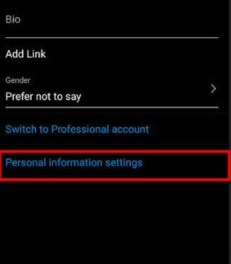 Personal Information Settings