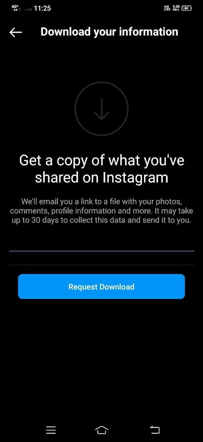 Download Instagram data