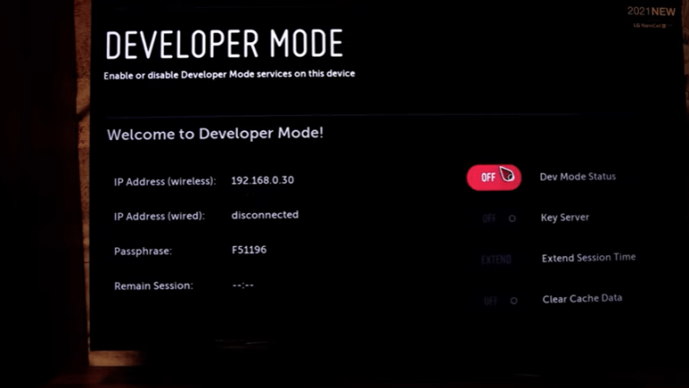 Enable developer mode on LG TV