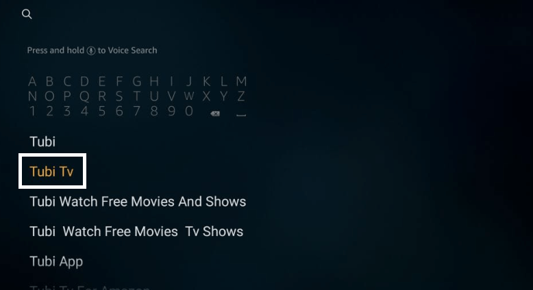 Search Tubi TV