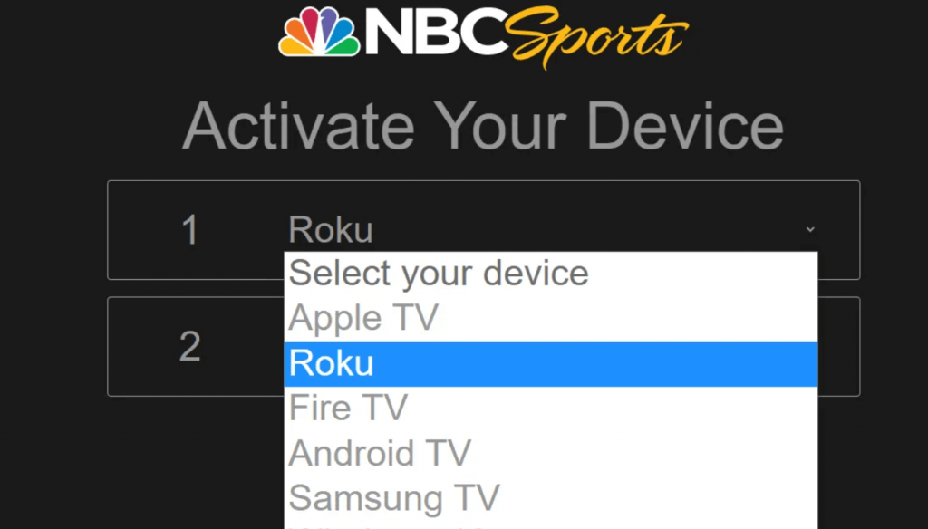 Select your streaming device