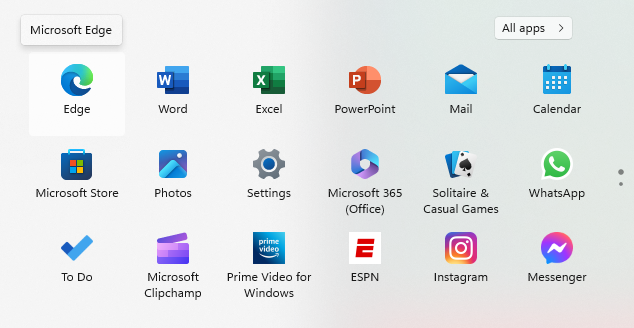 Open Microsoft Edge on Windows