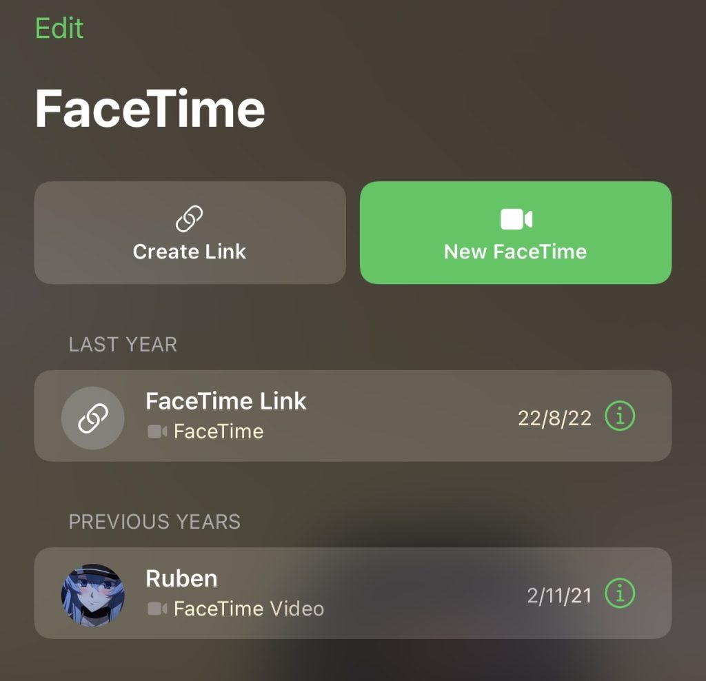Create a FaceTime link 