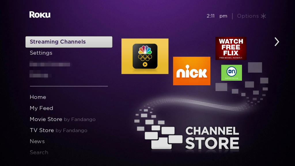 Select Streaming Channels on Roku