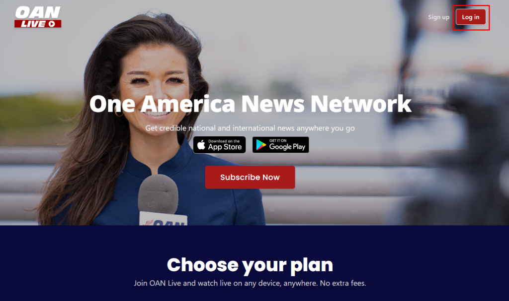 Login your OANN account on Samsung TV browser.