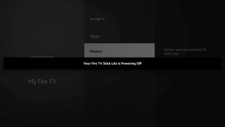 Power Off message on Firestick