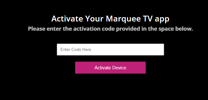 Activate Marquee TV  