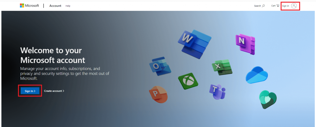 Microsoft website 