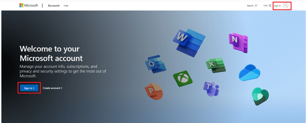 Microsoft website