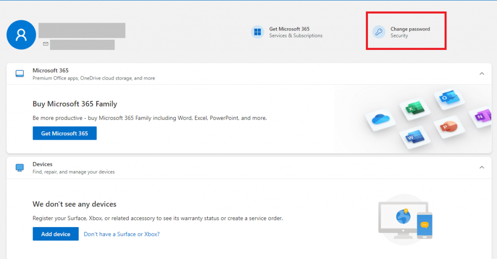 Click Change Password