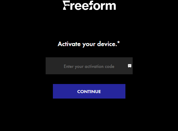 Enter Activation code and click Continue
