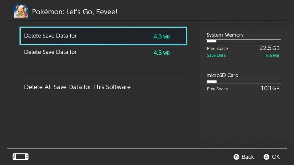 Tap Delete Save Data for