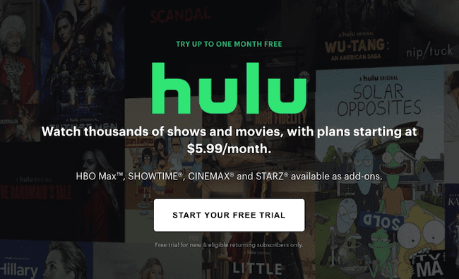 Hulu website 