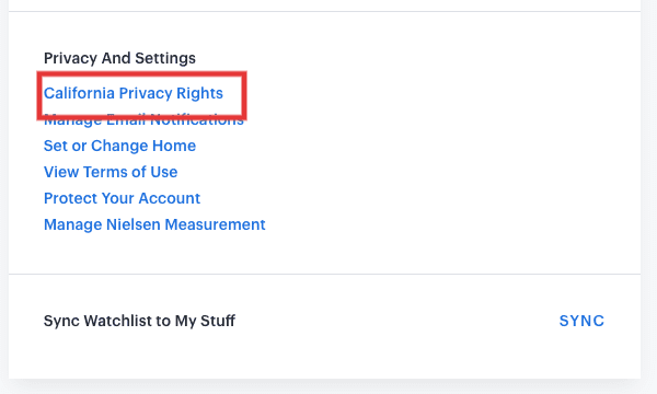 Select California Privacy Rights 