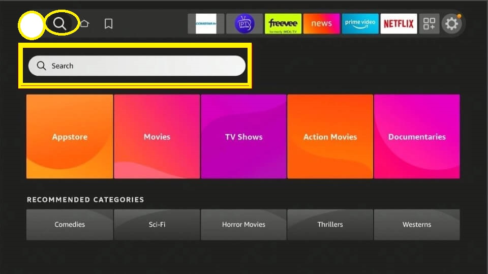 Click on Search bar