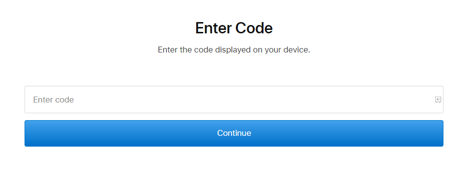 Enter Apple TV activation code